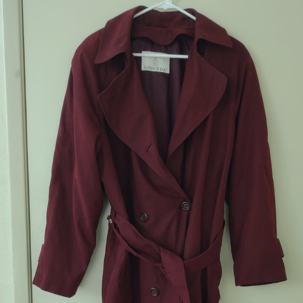 London Fog Burgundy Trench Coat